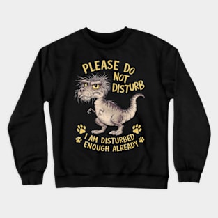 cartoon drawing of a disheveled t-rex (3) Crewneck Sweatshirt